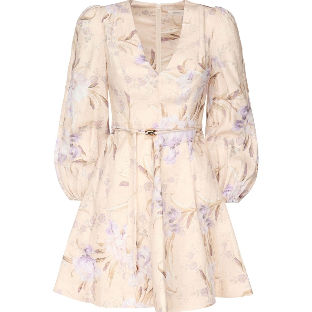 Zimmerman Eden Purple Iris Belted Dress - Picture 3 of 8